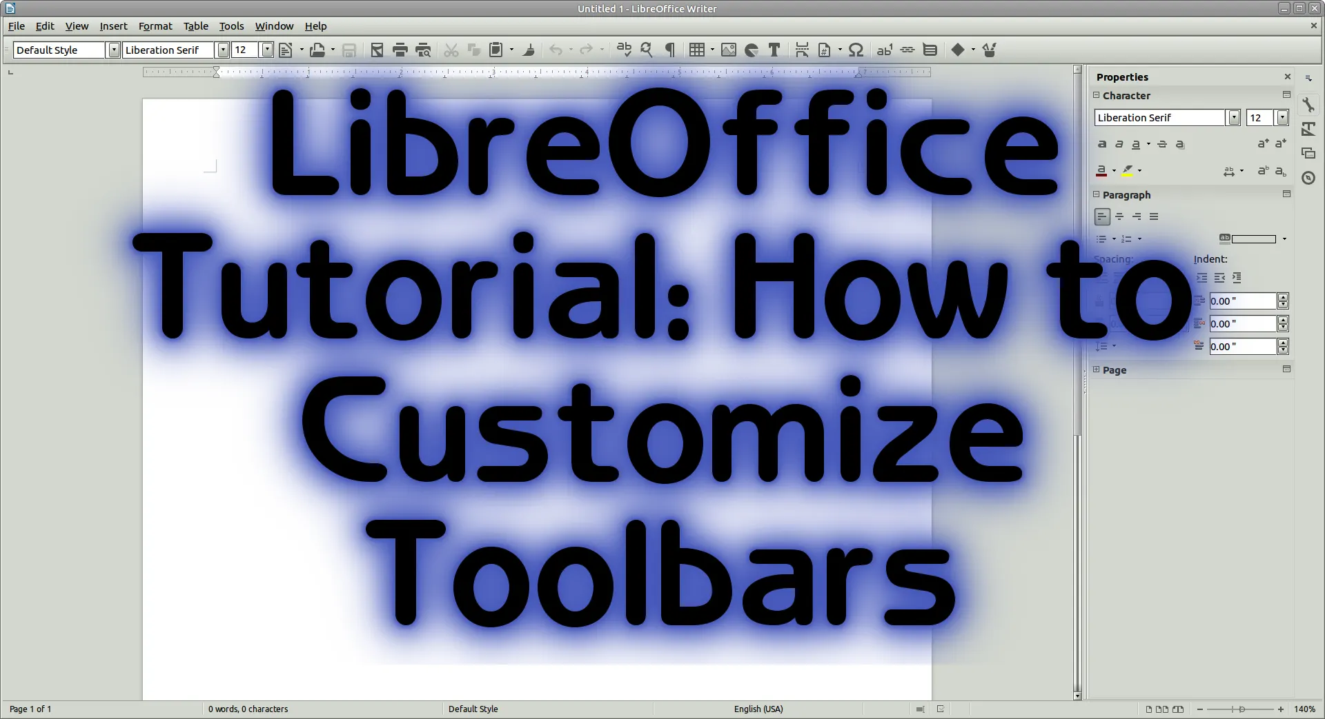 LibreOffice Writer Tutorial: Customize your Toolbars