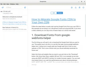 Simplenote on my desktop